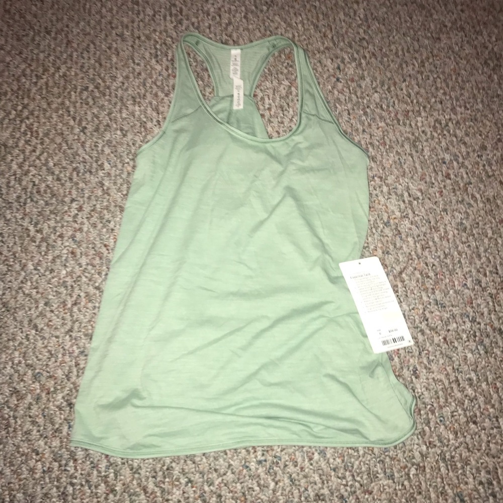 LULULEMON Essentials Tank Green and Silver Striped